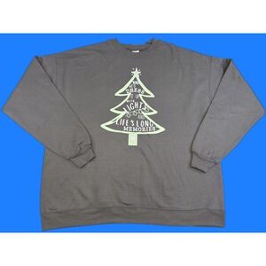 Hanes EcoSmart Brandon Davis Christmas Sweatshirt 2XL/2TG/2XG Gray Recycled